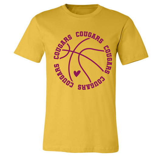 Cougars Basketball on Gold- Several Styles to Choose From!