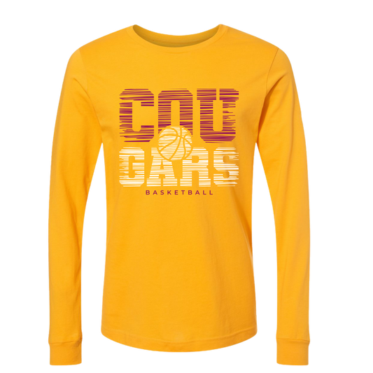 Cougars Basketball Stripes on Gold- Several Styles to Choose From!