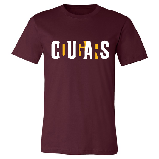 Cougars Graphic Print on Maroon- Several Styles to Choose From!