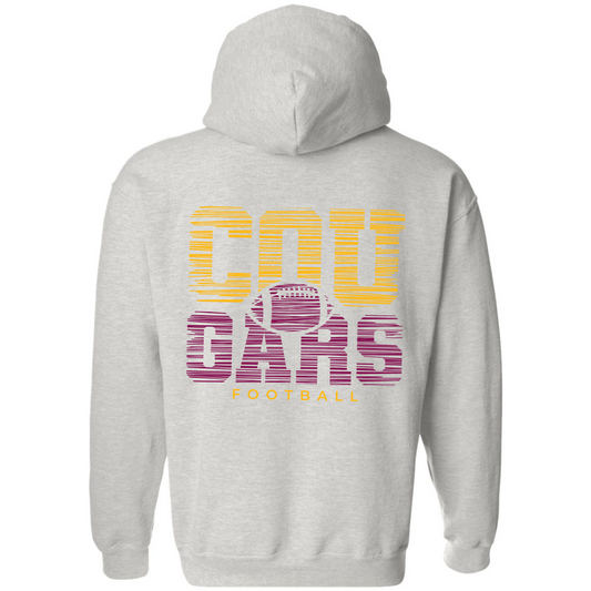 Cougars Football Stripes on LIght Gray (Front and Back Print)- Several Styles to Choose From!
