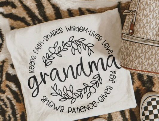Grandma- Black Print-You Pick the Shirt Style and Color!