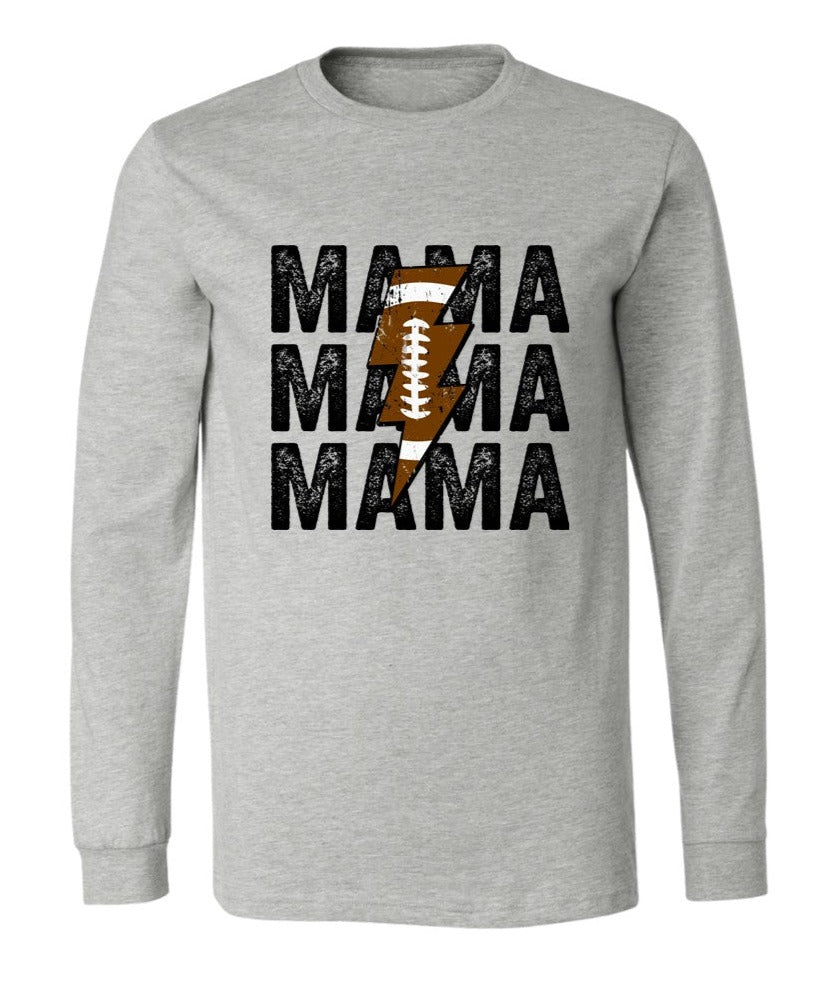 Football MAMA - Athletic Heather - Tee, V-Neck, Sweatshirt, Long Sleeve Tee and Hoodie