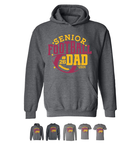 R/W - Senior Football Dad on Deep Heather - Several Styles to Choose From!