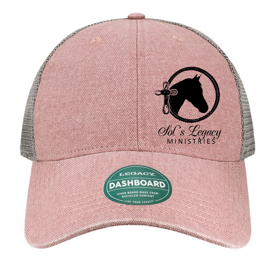 Sol's Legacy Logo on Legacy Trucker Hat- Light Pink- Unstructured & Snapback
