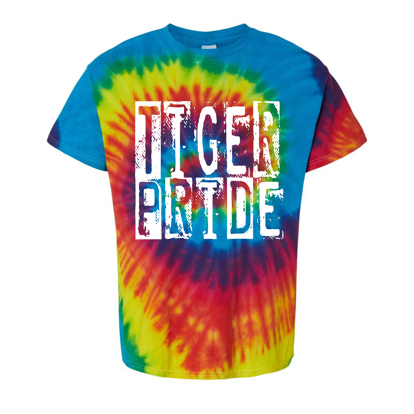 Tigers Stamped- Reactive Rainbow Tie Dye- Multiple Styles!