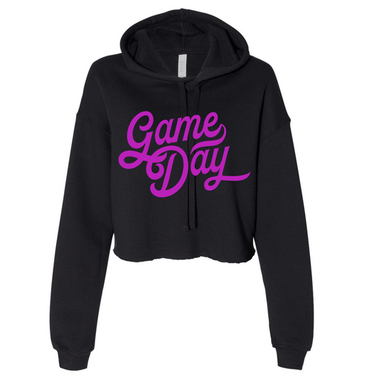 Game Day on Black- Cropped Hoodie