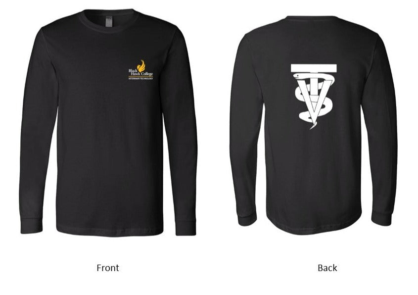 Black Hawk Veterinary Technology with a Pocket Logo / VT design on back Black - Several Styles to Choose From!