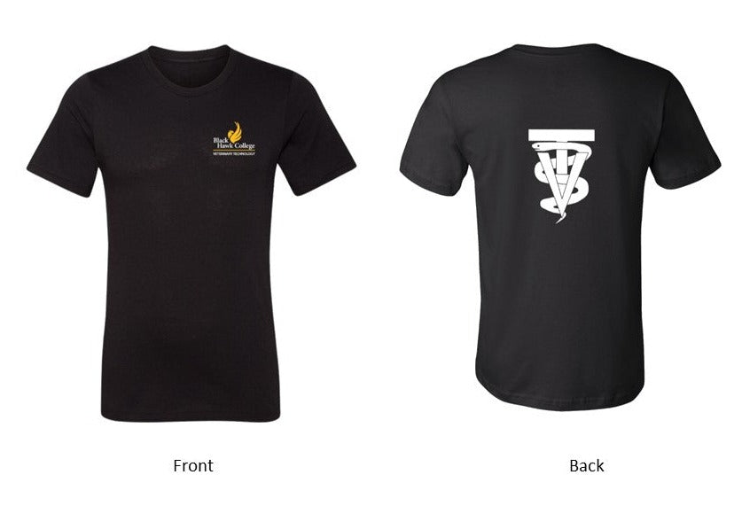 Black Hawk Veterinary Technology with a Pocket Logo / VT design on back Black - Several Styles to Choose From!