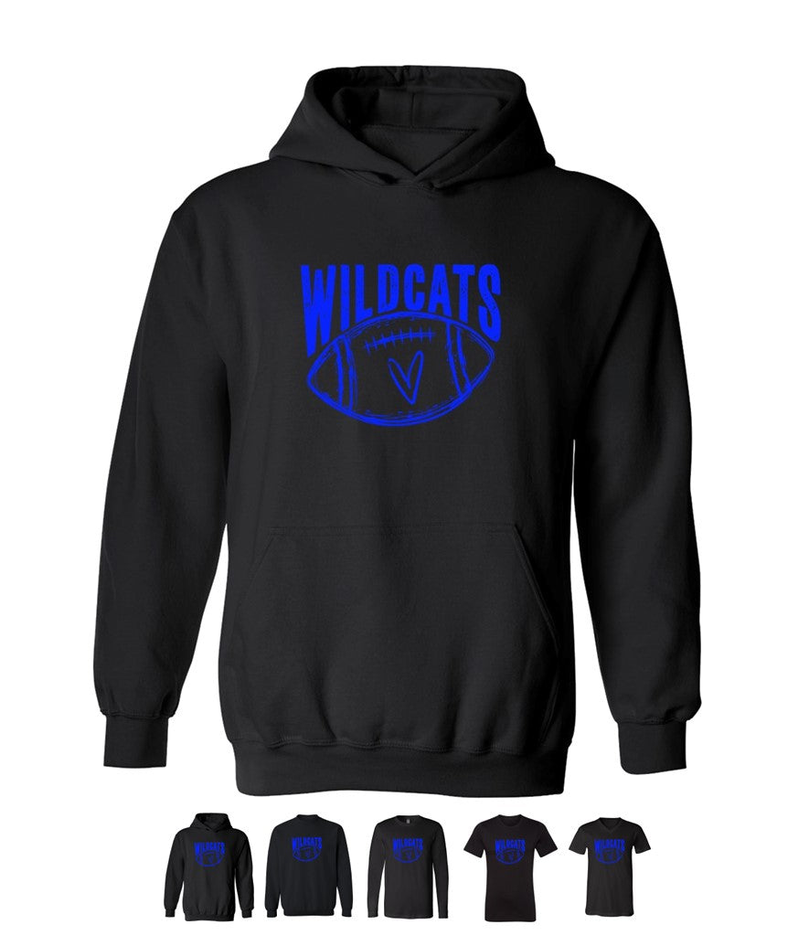 Galva Wildcats Football on Black - Several Styles to Choose From!