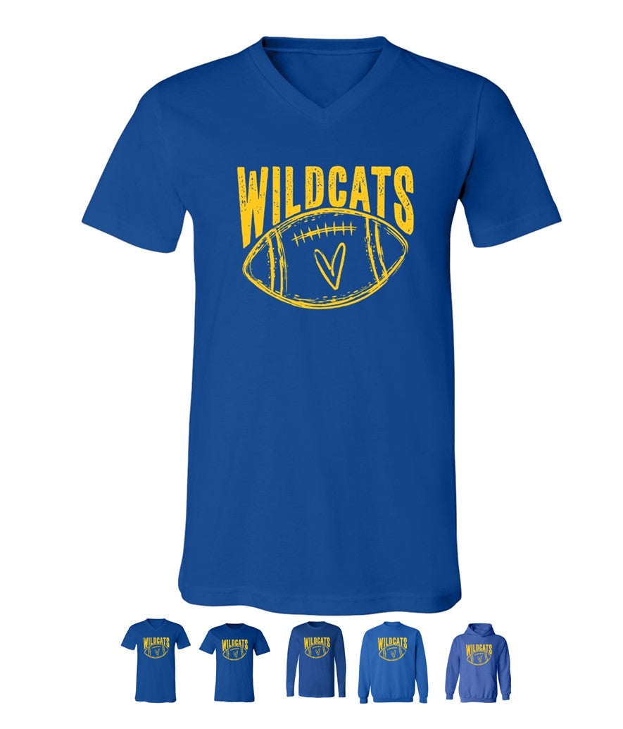 Galva Wildcats Football on Blue - Several Styles to Choose From!