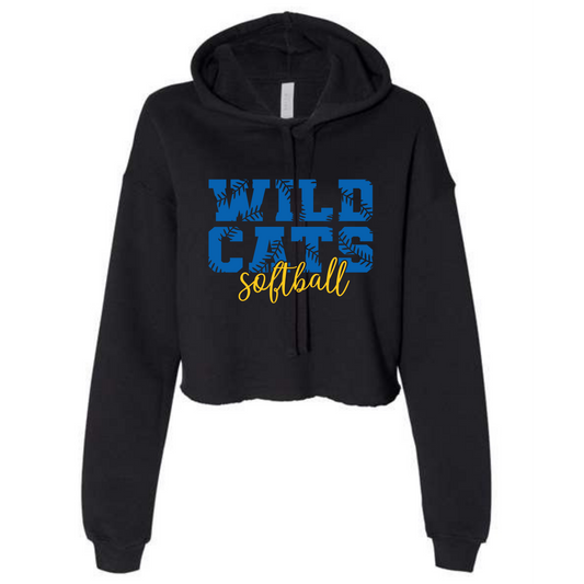 Wildcats Softball- Black Cropped Hoodie- Several Styles to Choose From!