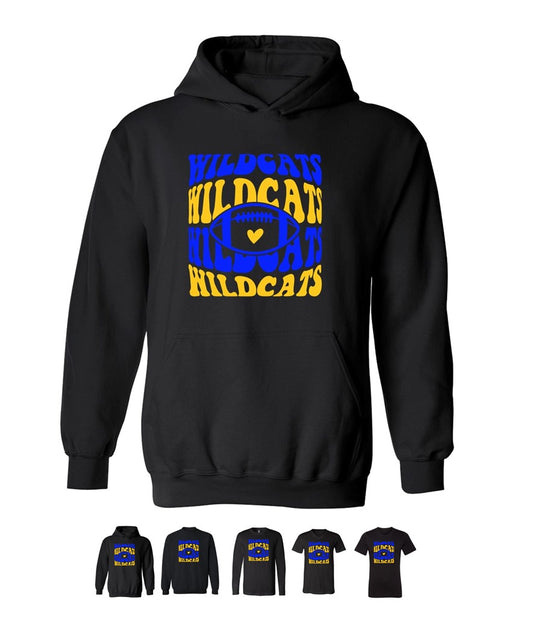 Galva Wildcats Football on Black - Several Styles to Choose From!