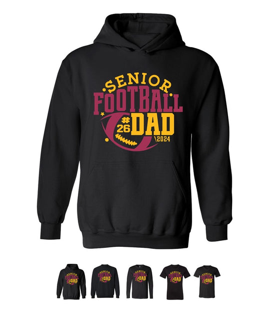 R/W - Senior Football Dad on Black- Several Styles to Choose From!
