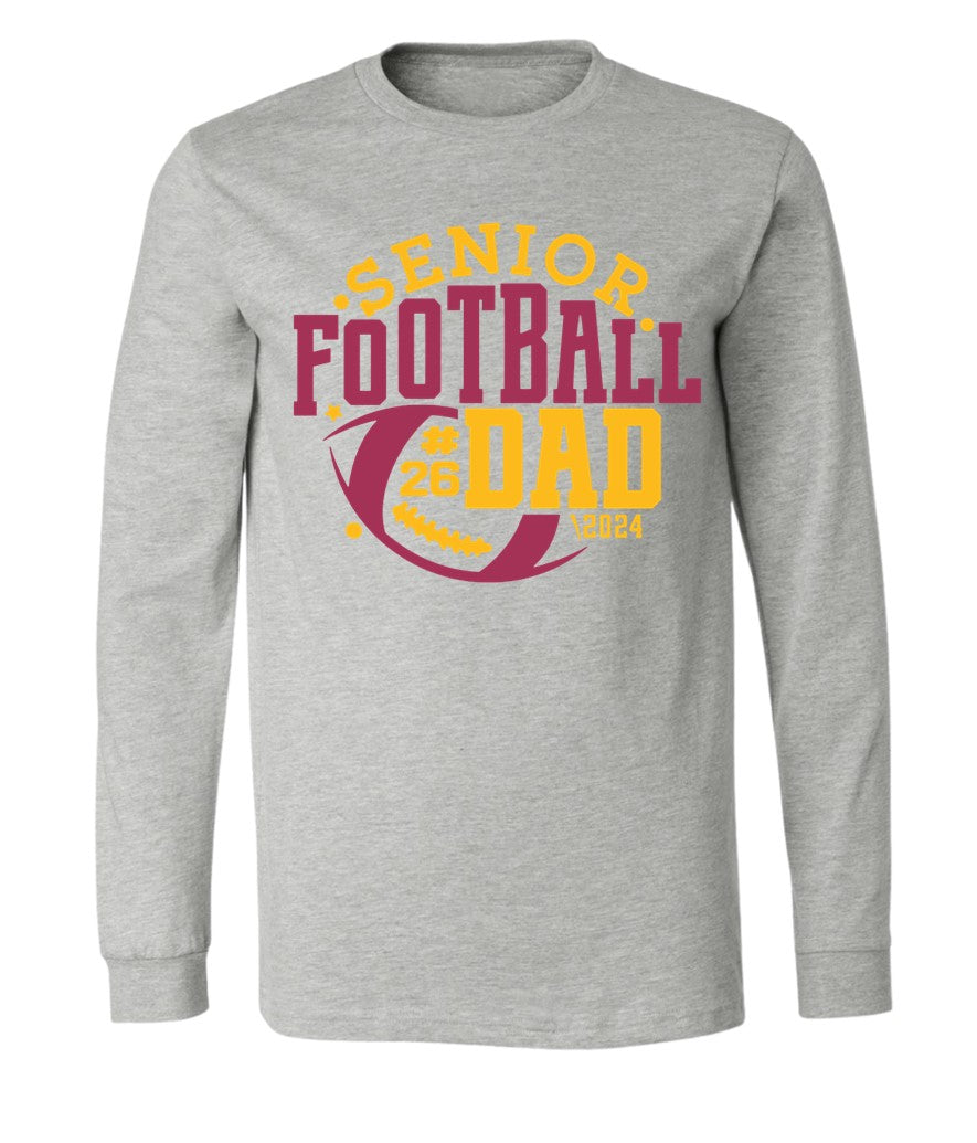 R/W - Senior Football Dad on Grey - Several Styles to Choose From!