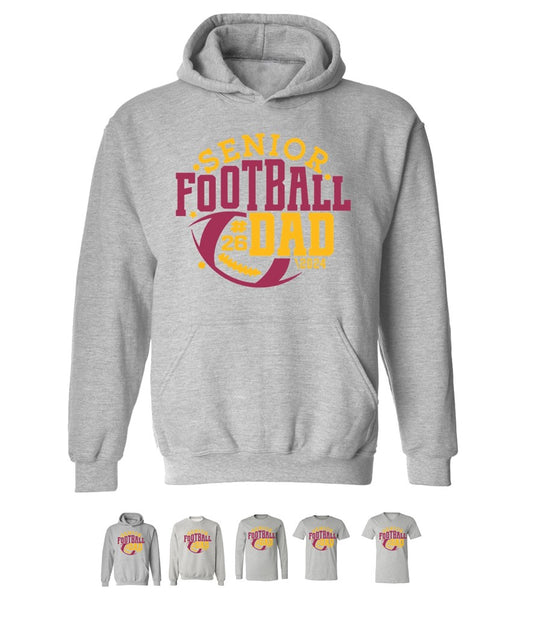 R/W - Senior Football Dad on Grey - Several Styles to Choose From!
