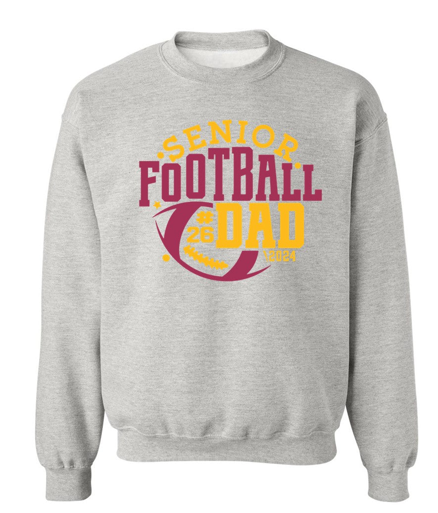 R/W - Senior Football Dad on Grey - Several Styles to Choose From!