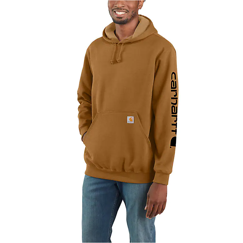 Carhartt® Midweight Hooded Logo Sweatshirt - Carhartt Brown