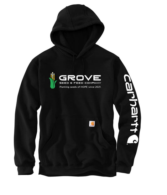 Grove Seed & Feed - Carhartt® Midweight Hooded Logo Sweatshirt - Black