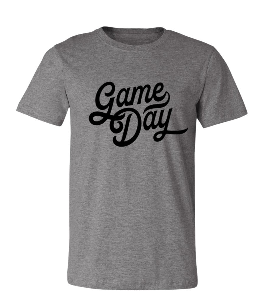 Game Day in black on Deep Heather - Several Styles to Choose From!