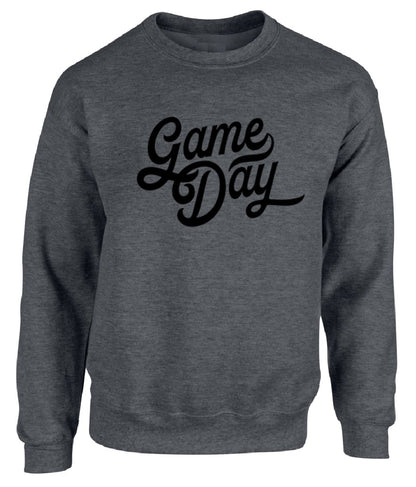 Game Day in black on Deep Heather - Several Styles to Choose From!