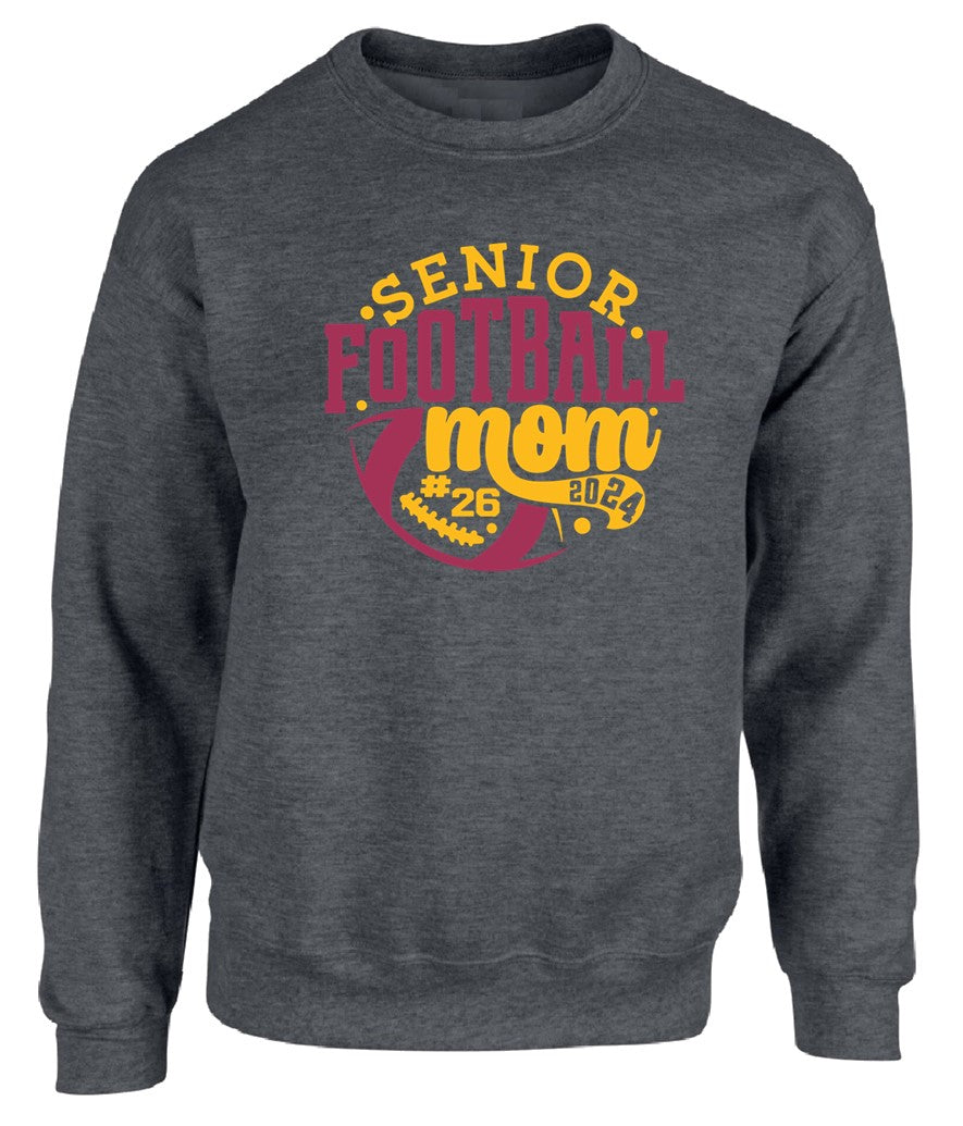 R/W - Senior Football Mom on Deep Heather - Several Styles to Choose From!