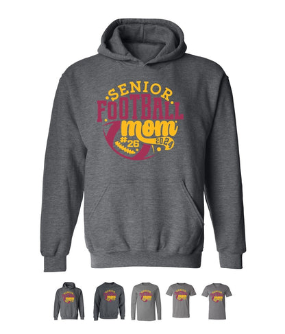 R/W - Senior Football Mom on Deep Heather - Several Styles to Choose From!