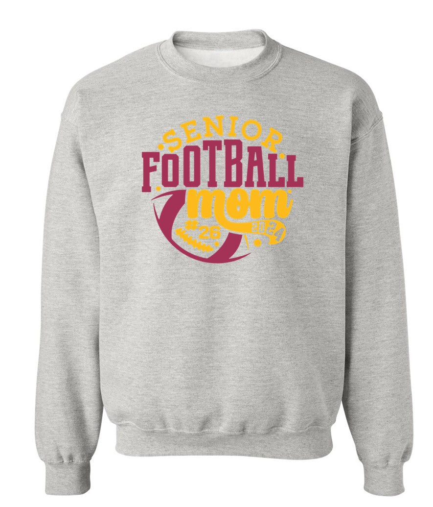 R/W - Senior Football Mom on Grey - Several Styles to Choose From!