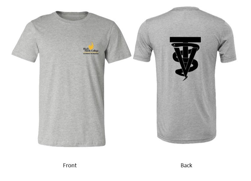 Black Hawk Veterinary Technology with a Pocket Logo / VT design on back on Grey - Several Styles to Choose From!