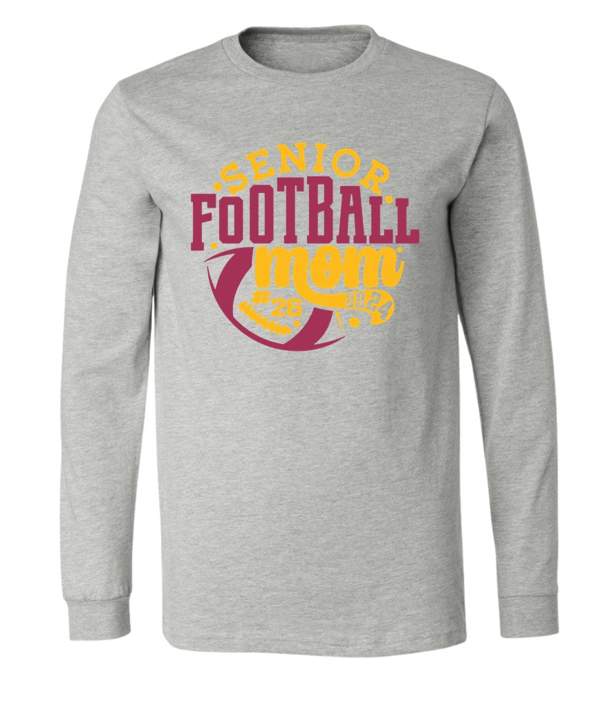 R/W - Senior Football Mom on Grey - Several Styles to Choose From!