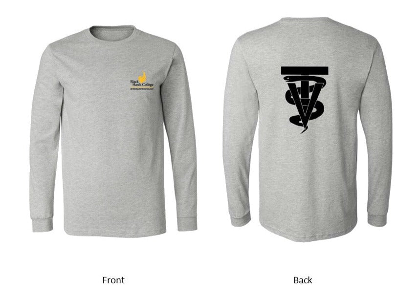 Black Hawk Veterinary Technology with a Pocket Logo / VT design on back on Grey - Several Styles to Choose From!