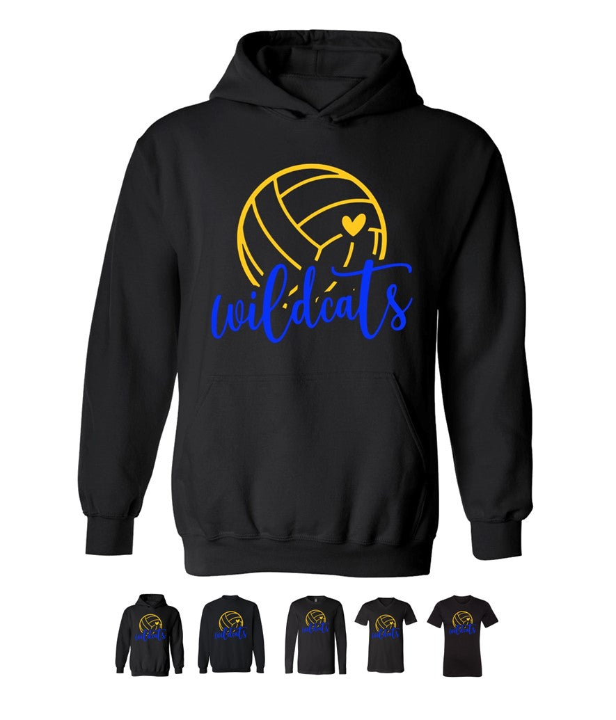 Galva Wildcats Volleyball on Black - Several Styles to Choose From!