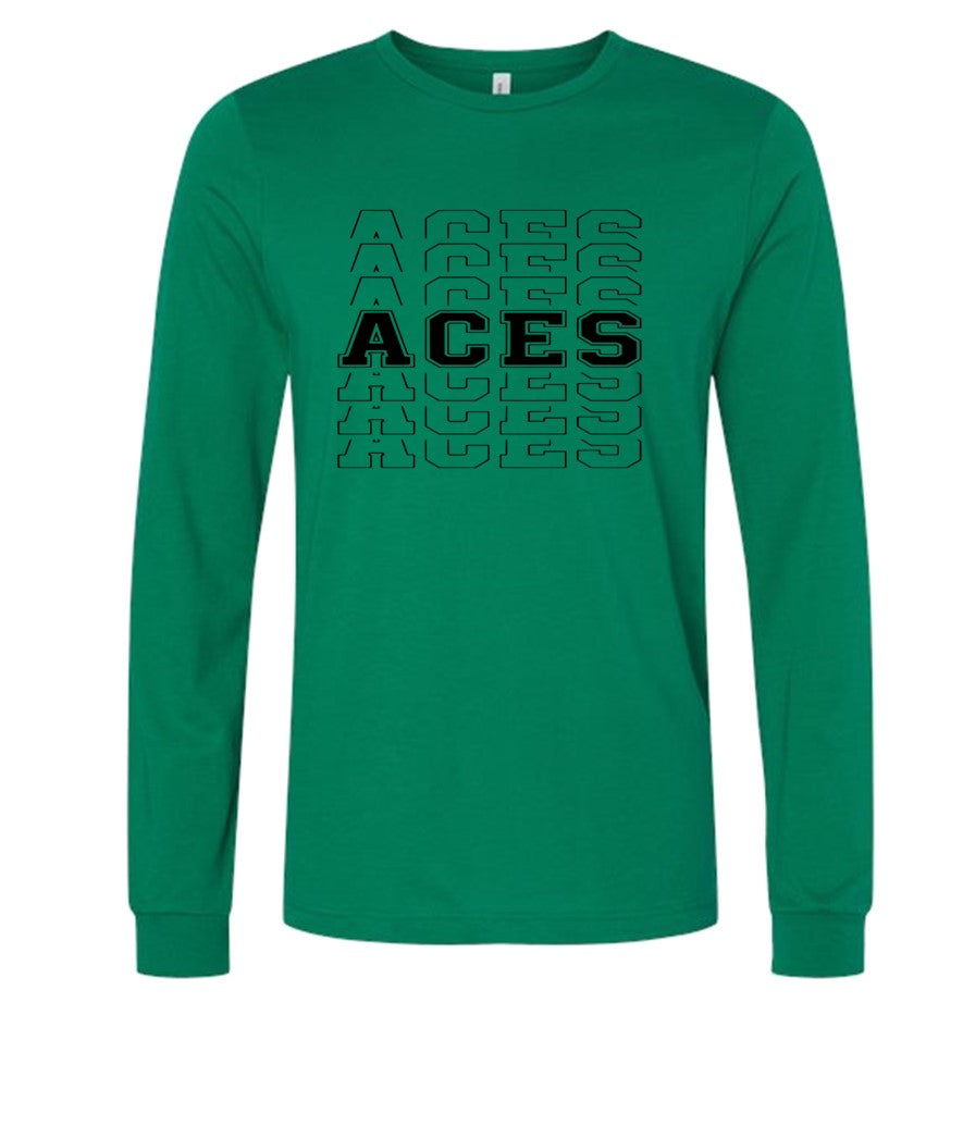 Aces Repeat in Black on Green - Several Styles to Choose From!