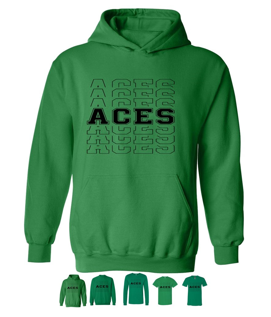 Aces Repeat in Black on Green - Several Styles to Choose From!