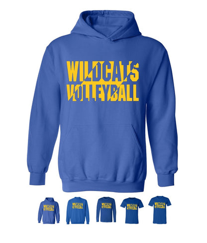 Galva Wildcats Volleyball on Blue - Several Styles to Choose From!