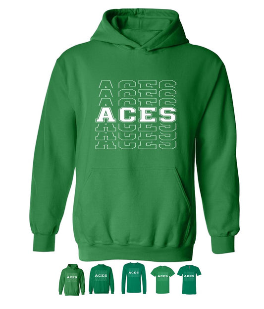 Aces Repeat in White on Green - Several Styles to Choose From!