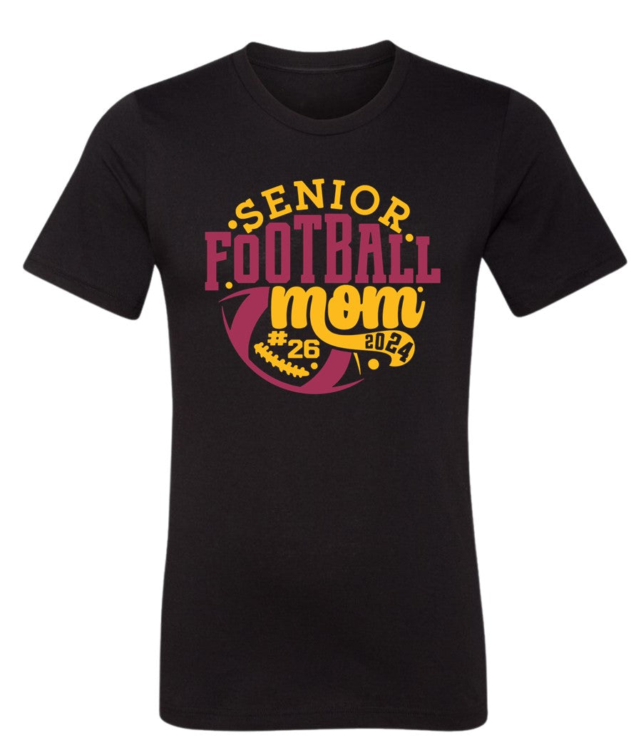 R/W - Senior Football Mom on Black- Several Styles to Choose From!