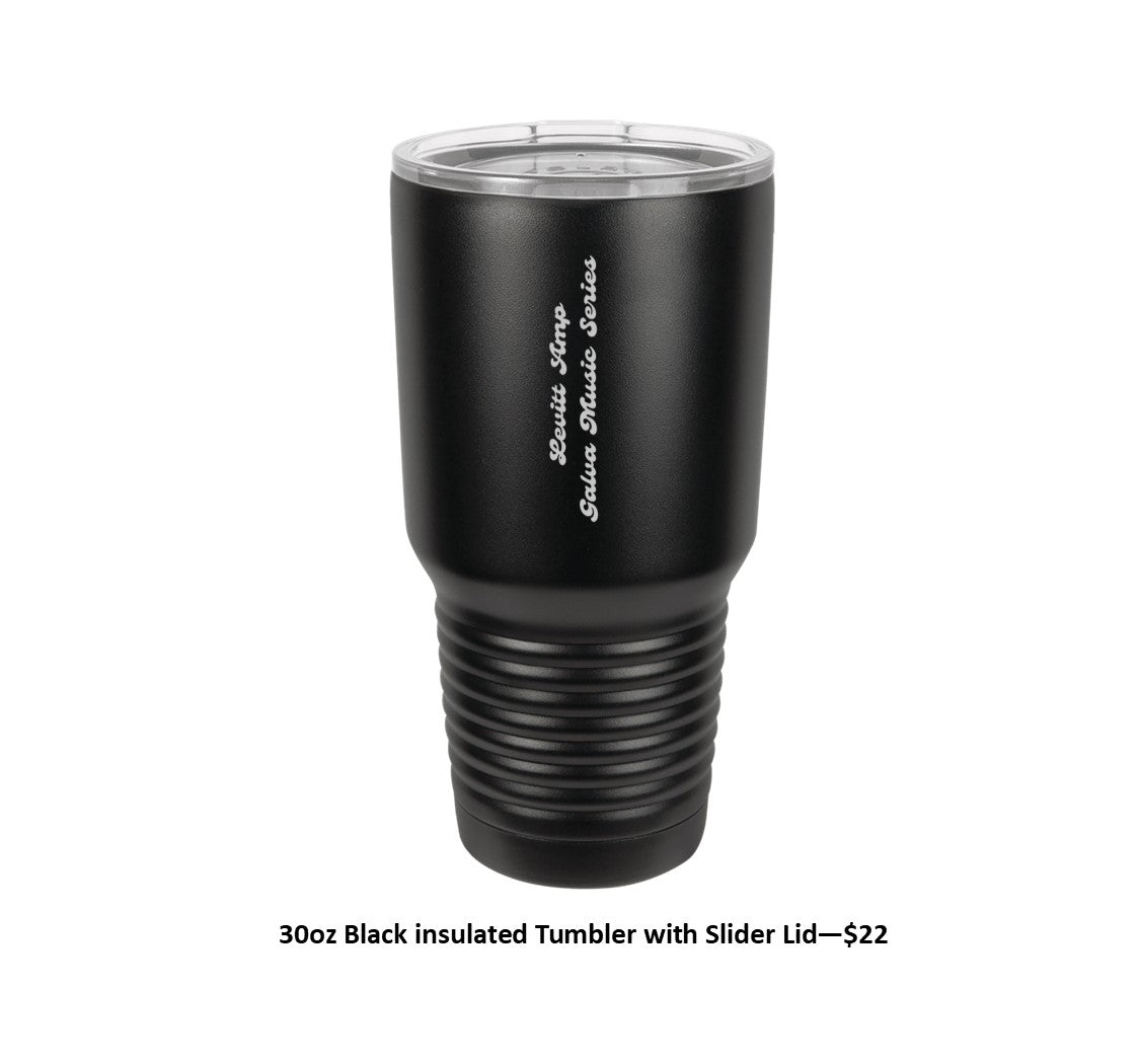 30 oz. Black Insulated Tumbler with Slider Lid - Engraved with Logo