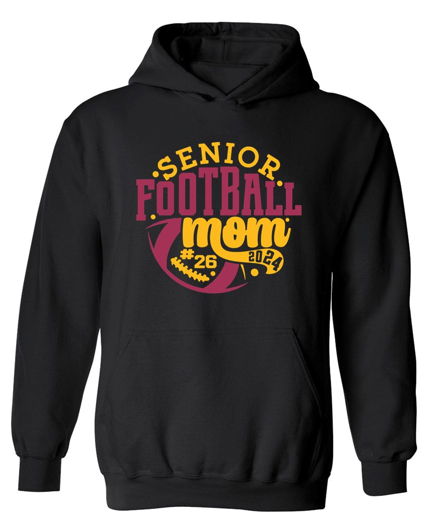 R/W - Senior Football Mom on Black- Several Styles to Choose From!