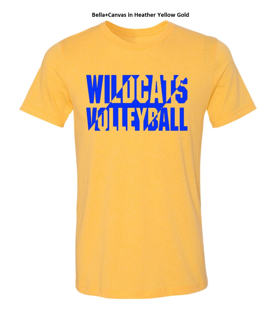 Galva Wildcats Volleyball on a variety of Yellows! - Several Styles to Choose From!