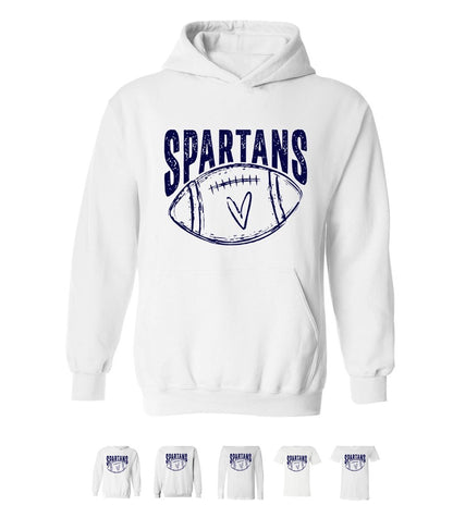 Spartans Football on White - Several Styles to Choose From!