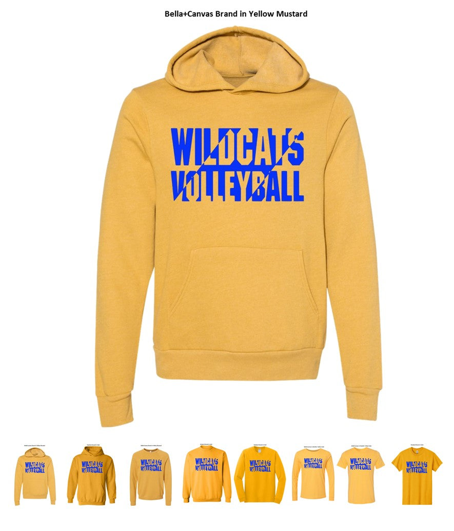 Galva Wildcats Volleyball on a variety of Yellows! - Several Styles to Choose From!