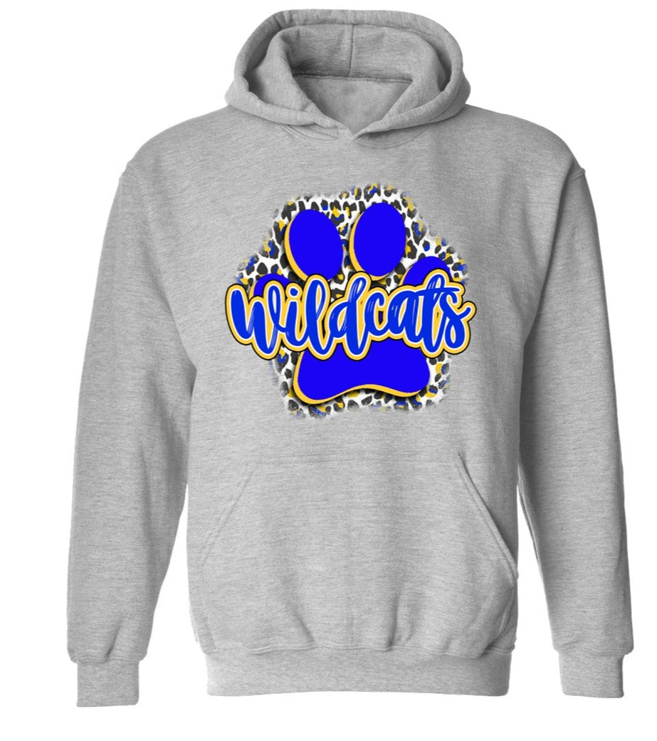 Wildcat Paw Print - Athletic Heather - Tee, V-Neck, Sweatshirt, Long Sleeve Tee and Hoodie