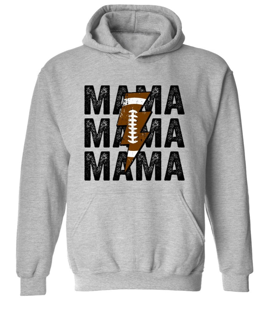 Football MAMA - Athletic Heather - Tee, V-Neck, Sweatshirt, Long Sleeve Tee and Hoodie