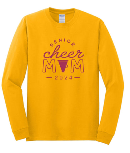 R/W - Senior Cheer Mom on Heather Mustard and Gold - Several Styles to Choose From!