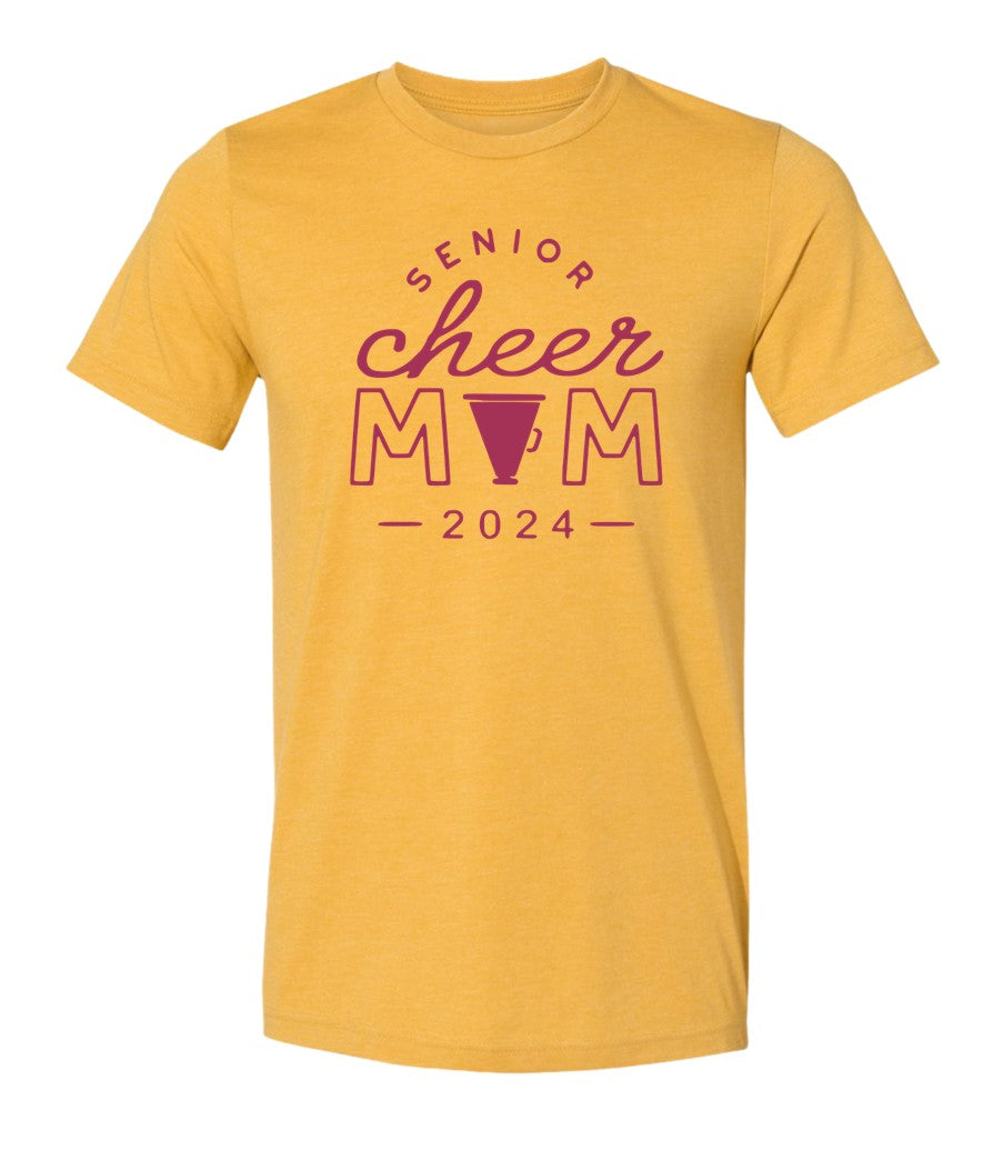 R/W - Senior Cheer Mom on Heather Mustard and Gold - Several Styles to Choose From!