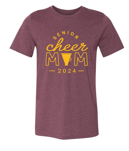 R/W - Senior Cheer Mom on Heather Maroon - Several Styles to Choose From!