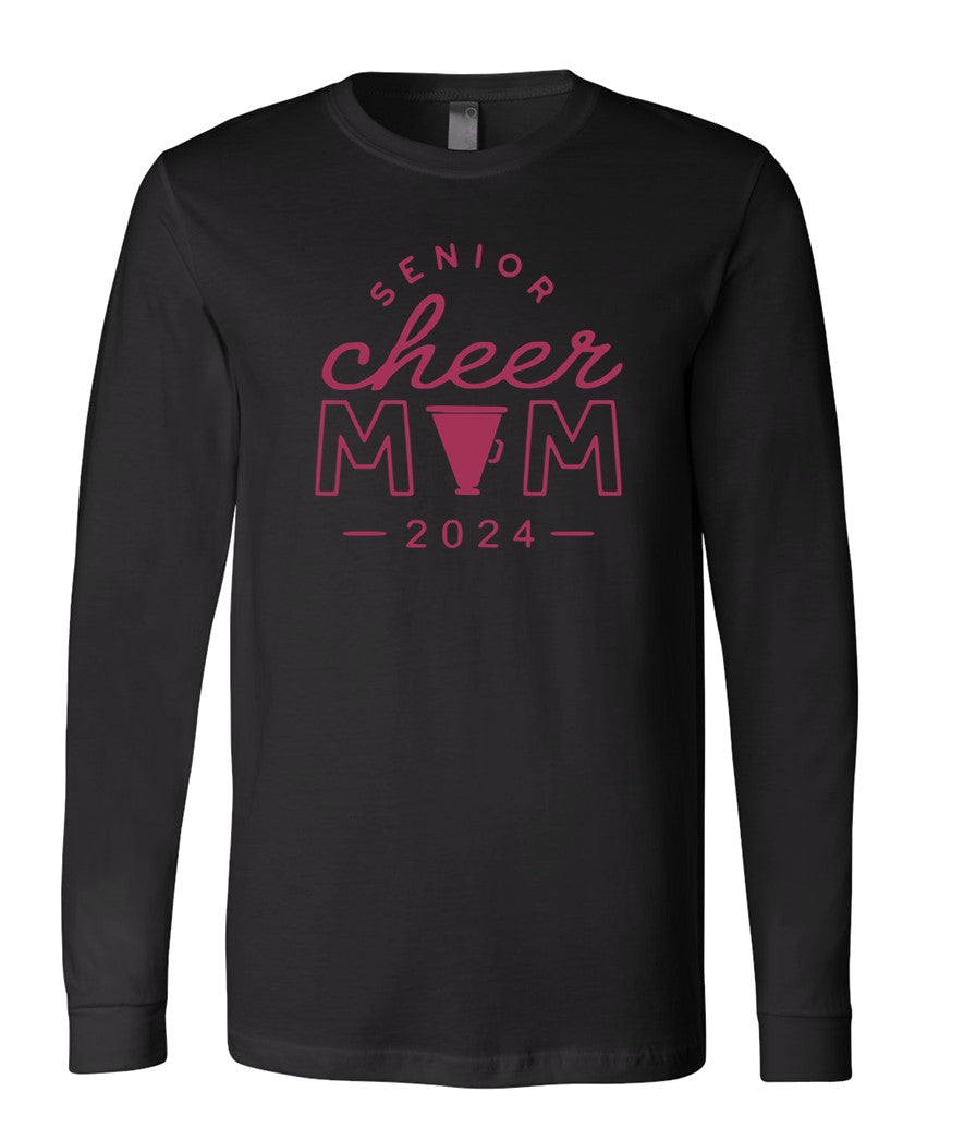 R/W - Senior Cheer Mom on Black- Several Styles to Choose From!