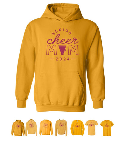 R/W - Senior Cheer Mom on Heather Mustard and Gold - Several Styles to Choose From!