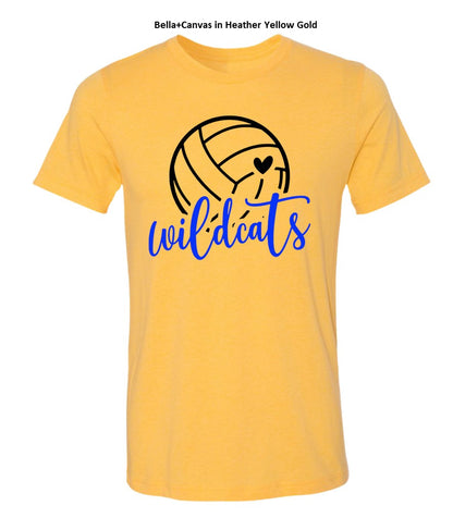 Galva Wildcats Volleyball on a variety of Yellows! - Several Styles to Choose From!