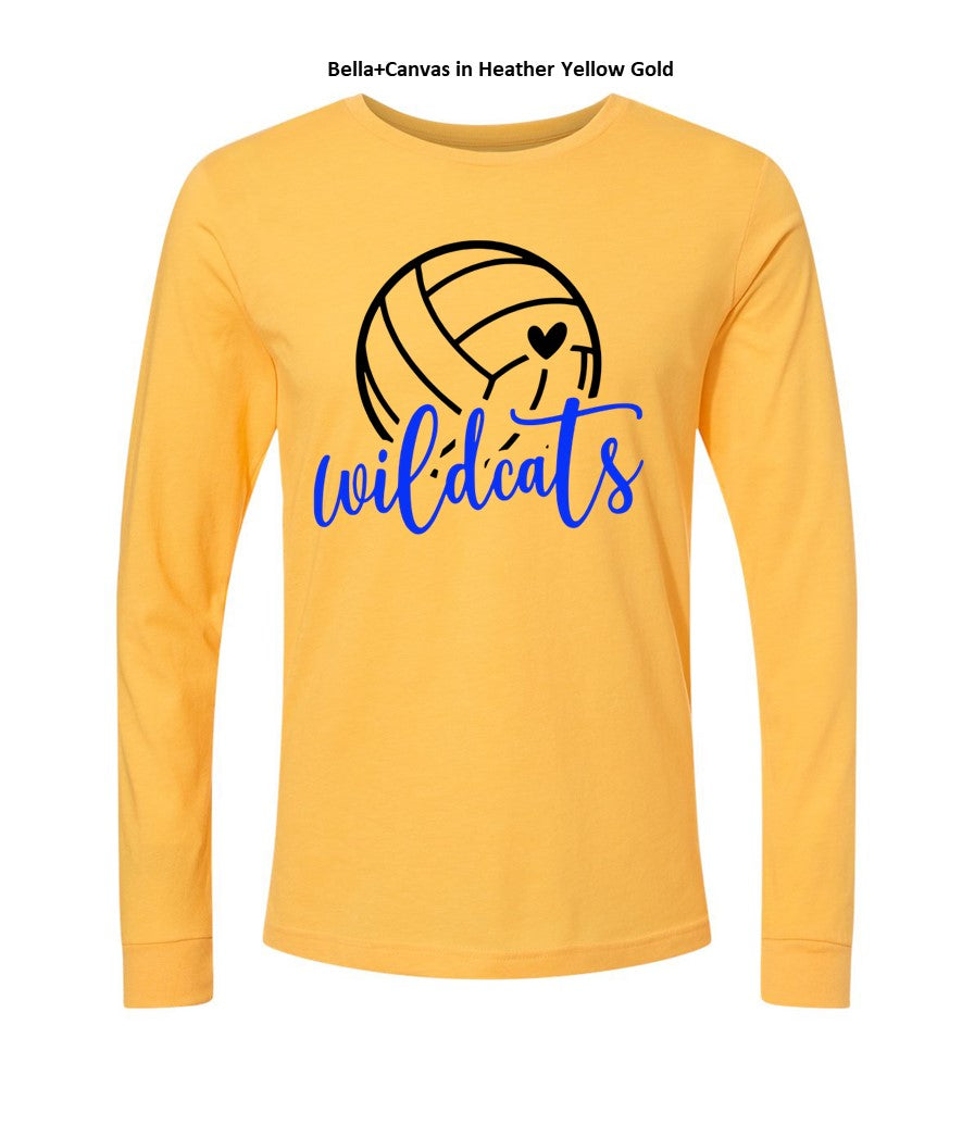 Galva Wildcats Volleyball on a variety of Yellows! - Several Styles to Choose From!